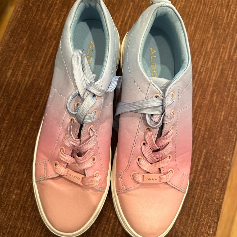 Aldo Pink and Blue Gradient Sneakers - Picture 6 of 10
